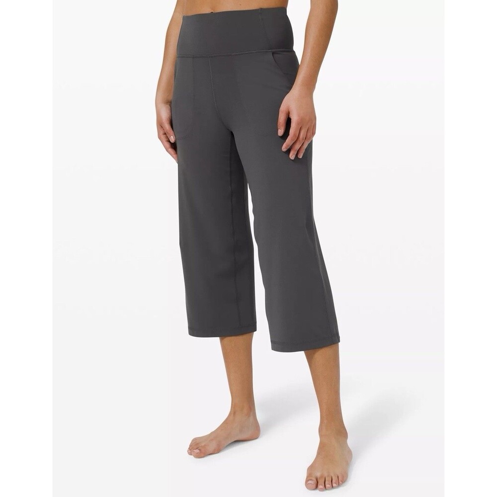 LULULEMON Align Wide Leg Super-High-Rise 23” Crop - Graphite (Dark) Grey - Sz. 6